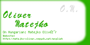oliver matejko business card